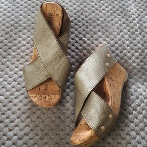 a.n.a Shoes - Strappy slip on wedge sandal a.n.a Shoes - Strappy slip on wedge sandal